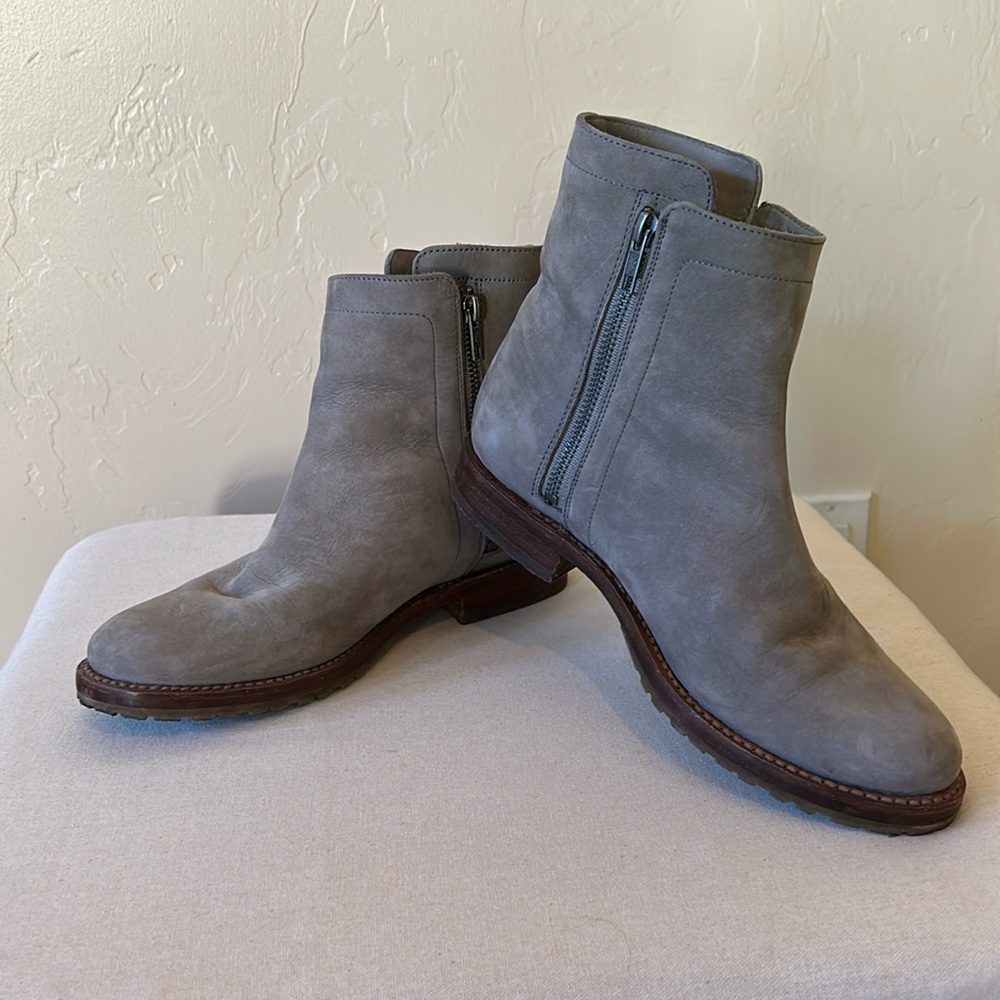 Frye Grey Nubuck Ankle Boots